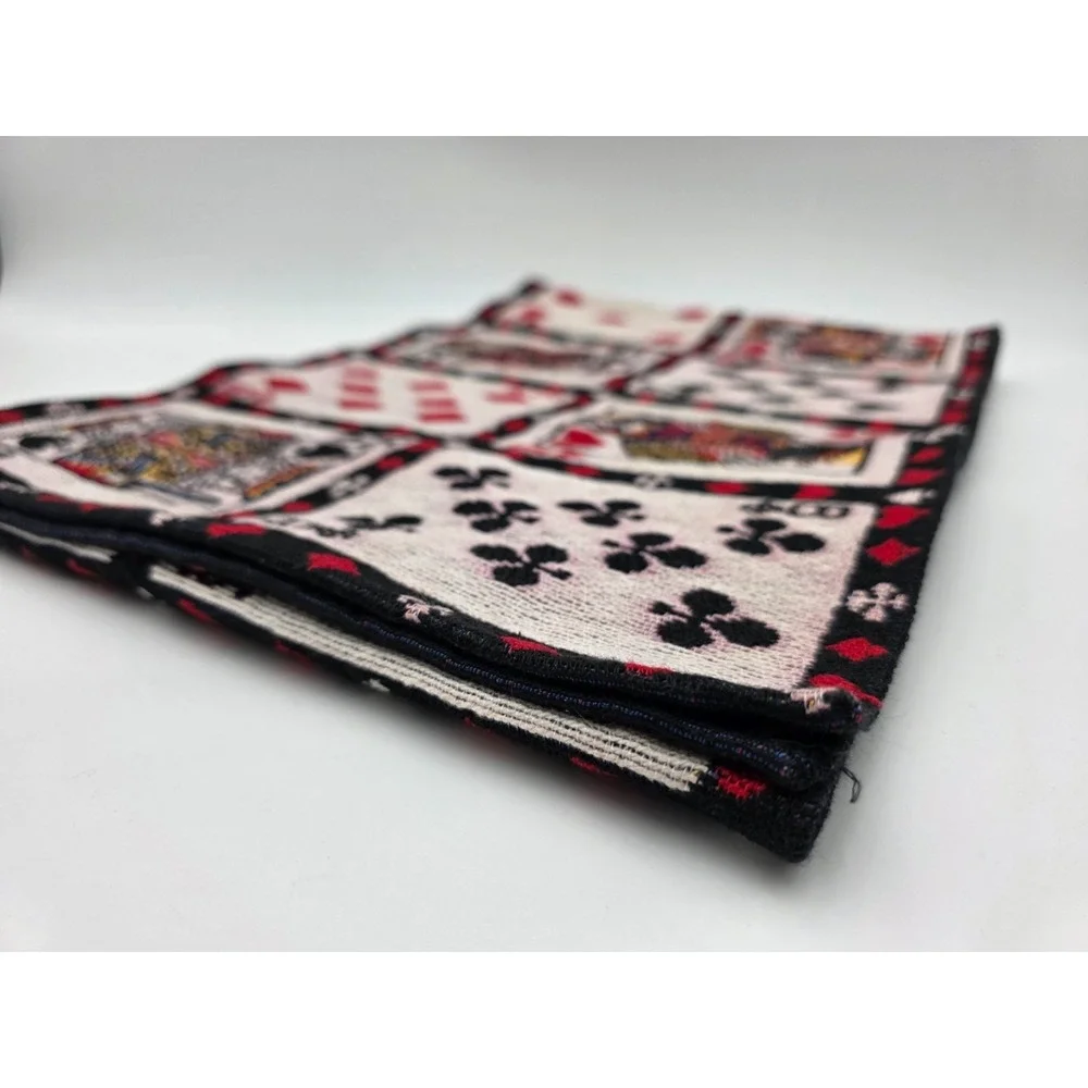 Vintage Woven Tapestry Table Runner Playing Cards Poker Night Decor 73x12.5